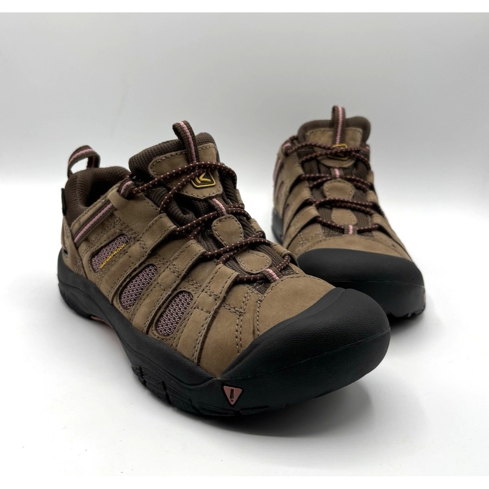 KEEN Hiking Shoes Big Kid Size 3 Brown Pink Waterproof Outdoor‎ Shoe